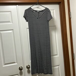 Olivia Rae black and white striped maxi dress size S